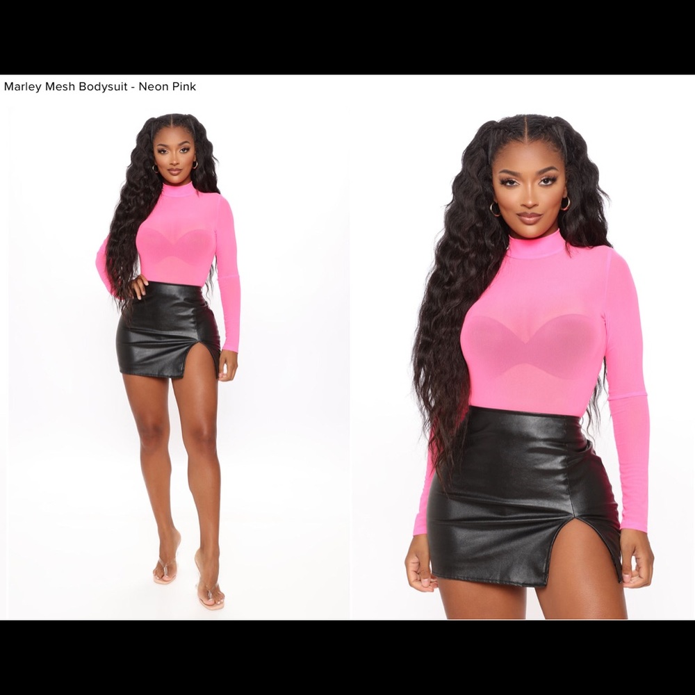 Faux leather skort